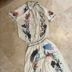 Floral Print Wide Leg Jumpsuit